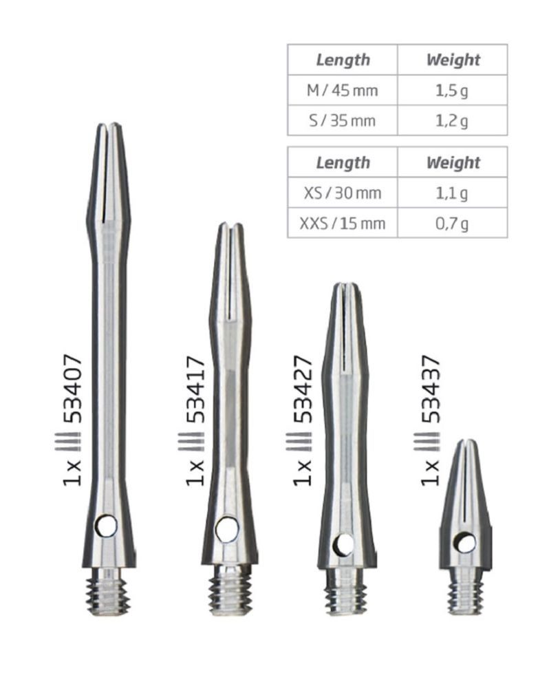 BULL´S Simplex Aluminium Shaft - silber