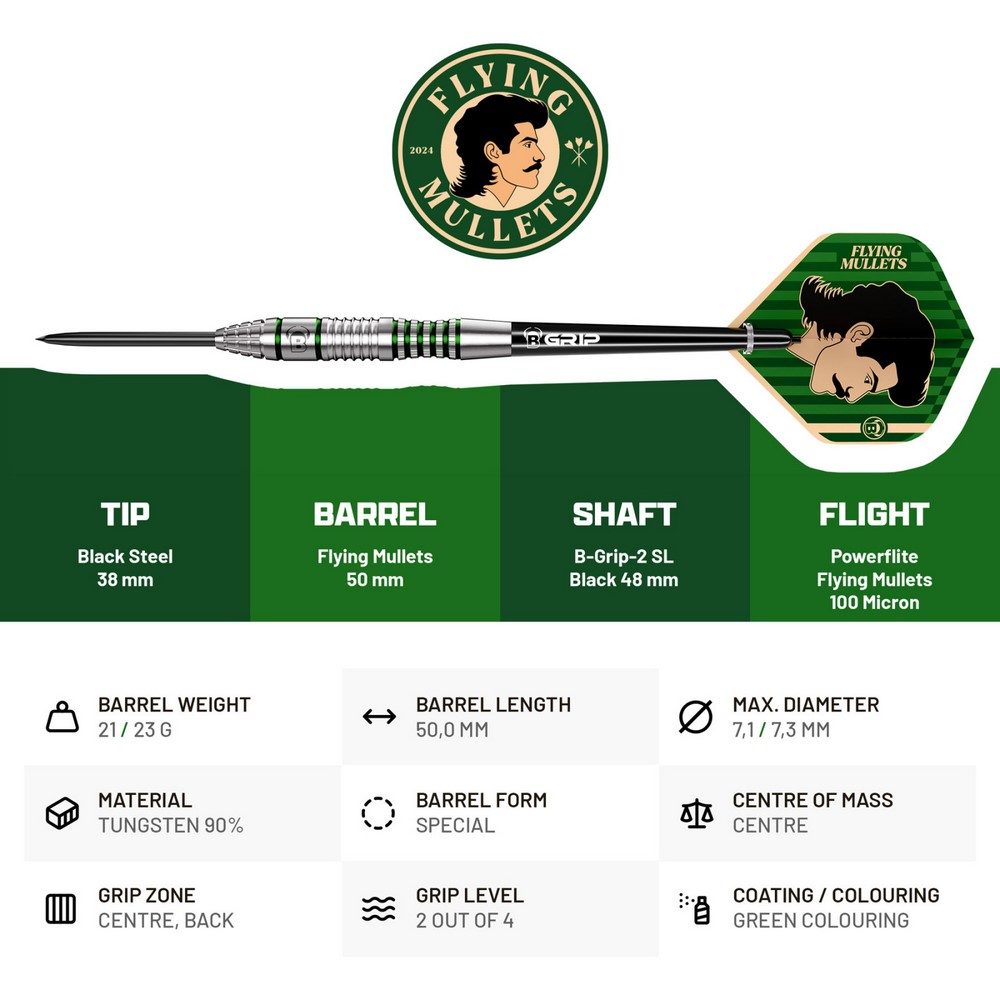 Bulls Flying Mullet Steeldarts