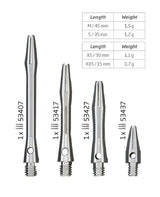 BULL´S Simplex Aluminium Shaft - silber