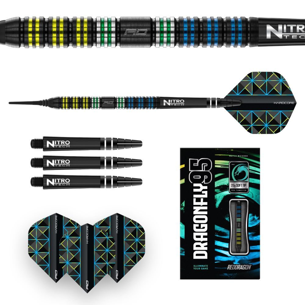 Red Dragon Dragonfly black parallel Softdarts