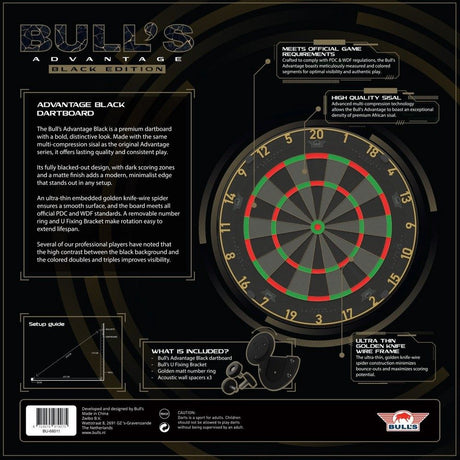 Bulls Advantage Black Dartboard