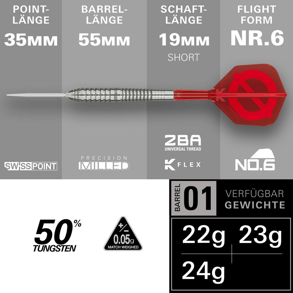 Target Group O 01 SP Steeldarts 50% Tungsten