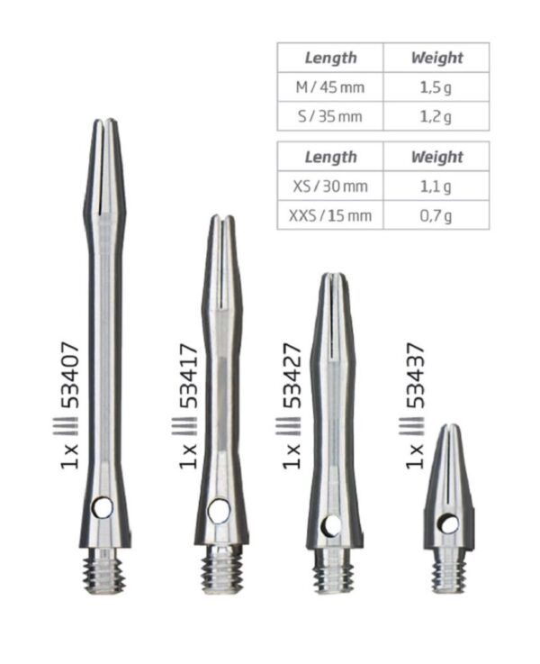 BULL´S Simplex Aluminium Shaft - silber